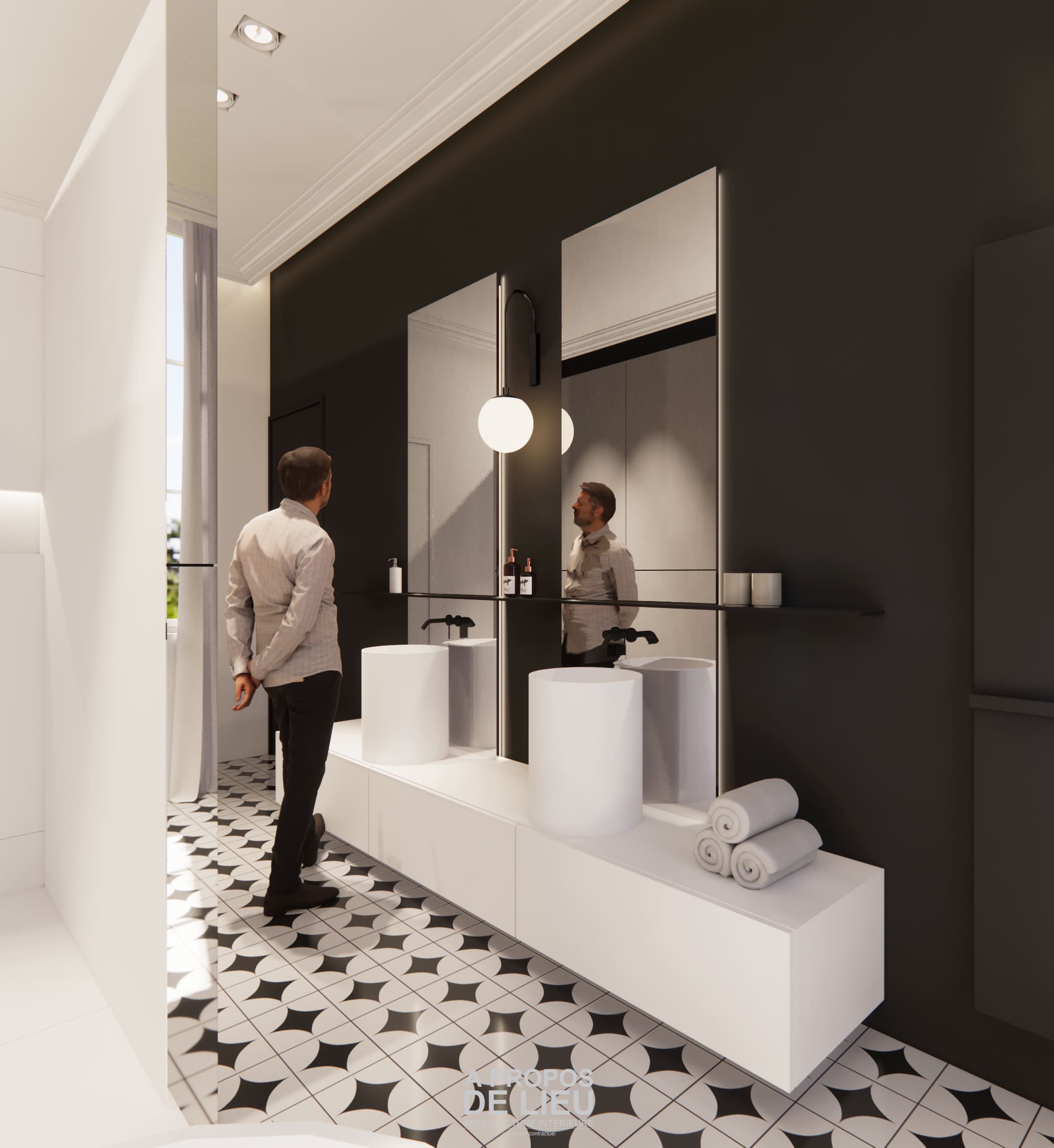 SALLE DE BAIN RETRO MODERNE